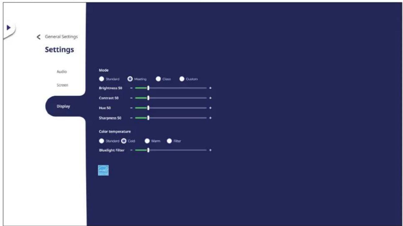 VIEWSONIC 75505 - Display Settings (Paramètres d'affichage) - 1