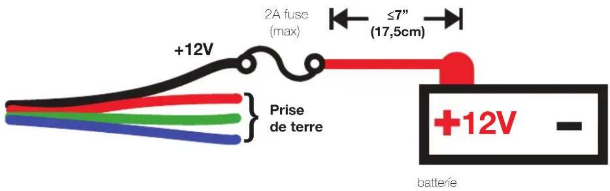 KICKER 44KMTC9 - Noir: +12 V Rouge: terre Vert: terre Bleu: terre - 1