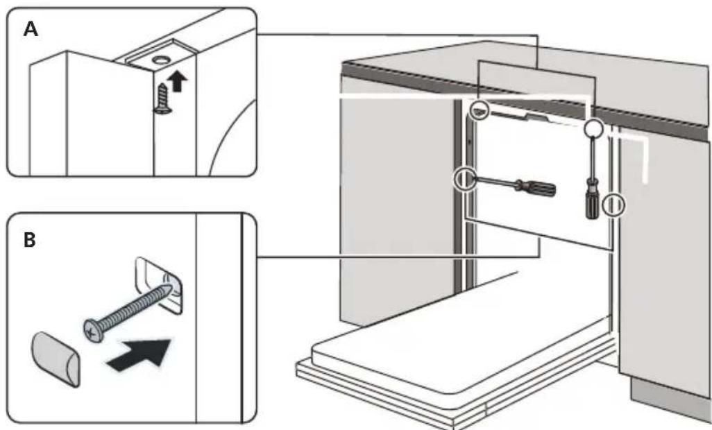 EDESA EDB6241I SL - étape 3. étapes d'installation du lave -vaisselle - 1