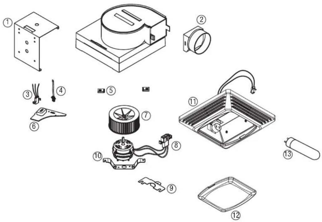Air King BFQL50 - Diagramme des PIECES de remplacement - 1