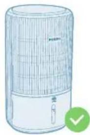 PHILIPS AC3420 - Gjendja e treguesit te lageshtimit - 1