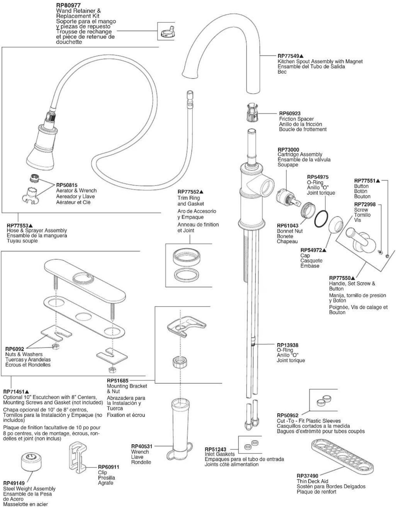 Brizo Artesso - Installation du distributeur de savon (Ilivable séparation seulement - RP75675, préciser le - 1