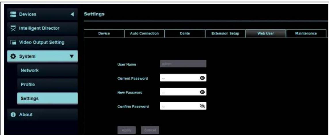 Lumens CamConnect Pro - 系統 - 設定 - 網頁使用者 - 1