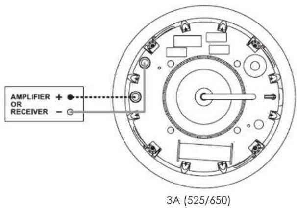 GoldenEar Invisa 850 - Pull the speaker wire out of the hole and connect the speaker as follows: - 1
