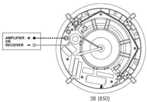 GoldenEar Invisa 850 - Pull the speaker wire out of the hole and connect the speaker as follows: - 2