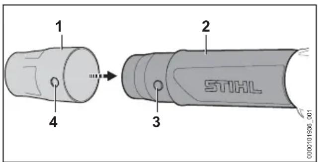 STIHL BGA 250 - Montaggio e smontaggio dell'ugello - 1
