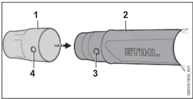 STIHL BGA 250 - Attaching and removing the nozzle - 1