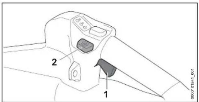 STIHL BGA 250 - Standgas activeren en deactiveren - 1
