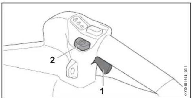 STIHL BGA 250 - Feststellgas aktivieren und deaktivieren - 1