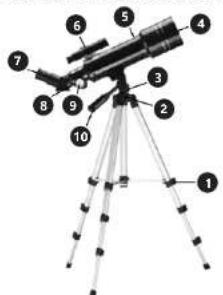 Uniprodo UNI_TELESCOPE_03 - VOR INBETRIEBNAHME MUSS DIE ANLEITUNG GENAU DURCHGELESEN UND VERSTANDEN WERDEN. - 6