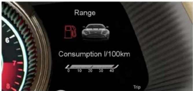 Aston Martin DB11 (2021) - Avertissements relatifs au niveau de carburant - 1
