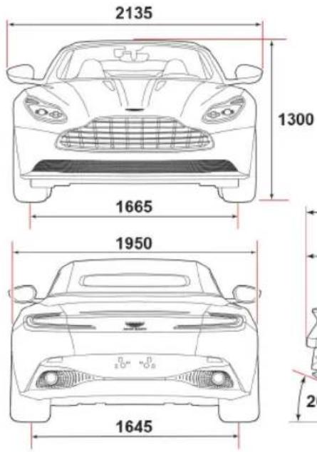 Aston Martin DB11 (2021) - Dimensions externes - 2
