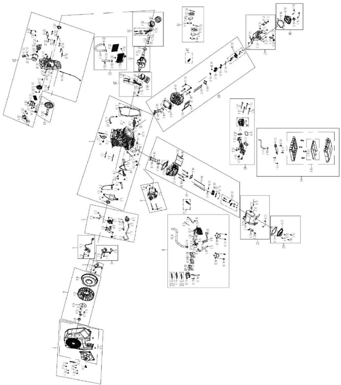 WESTINGHOUSE WGen14500DF - ENGINE EXPLODED VIEW - 1