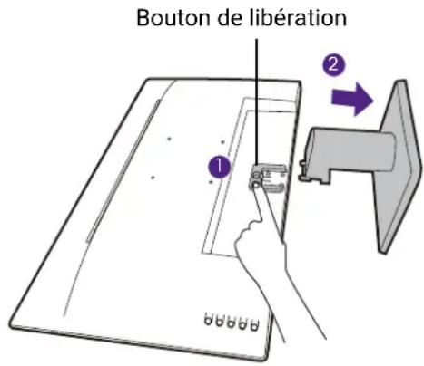 BENQ GW2491 - Retirez le pied du moniteur. - 1
