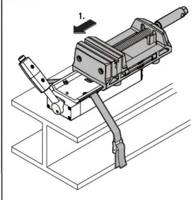 Fein VersaMAG - Fixation de l'étau sur l'aimant permanent (figure 7). - 1