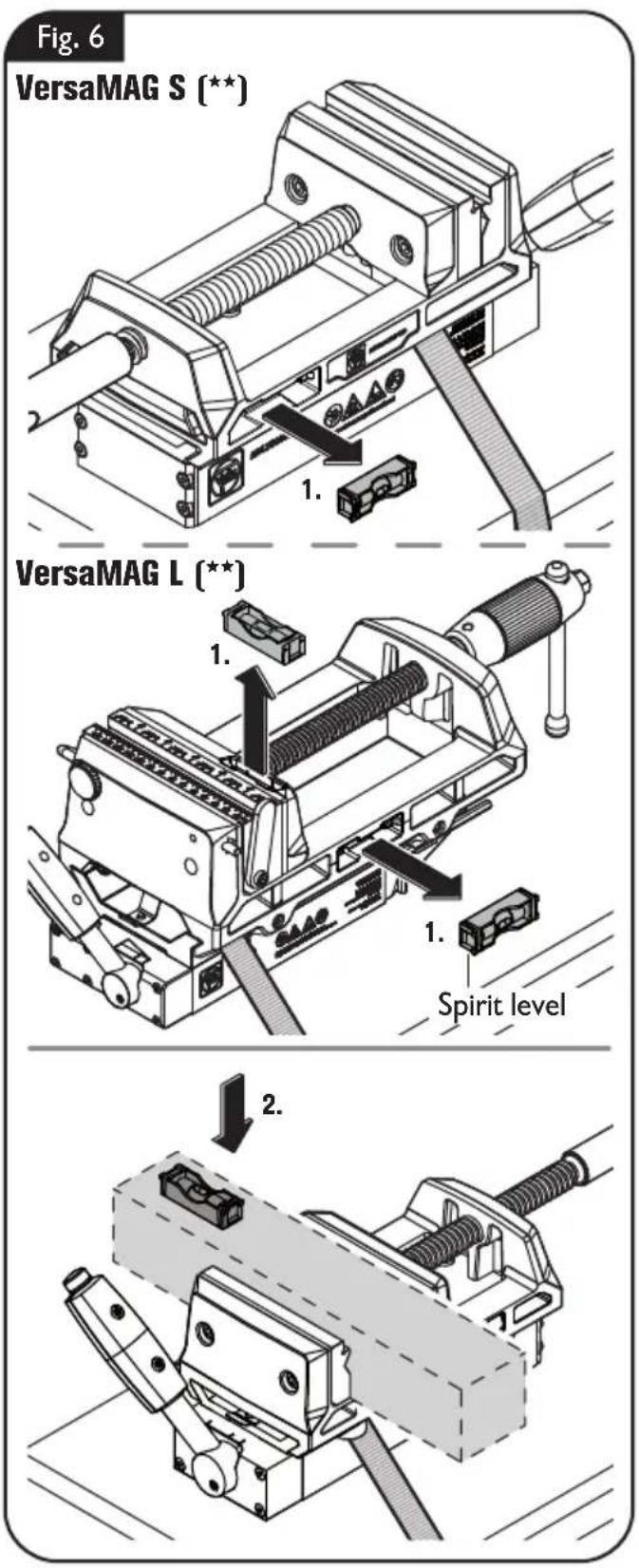 Fein VersaMAG - Spirit level (figure 6). - 1