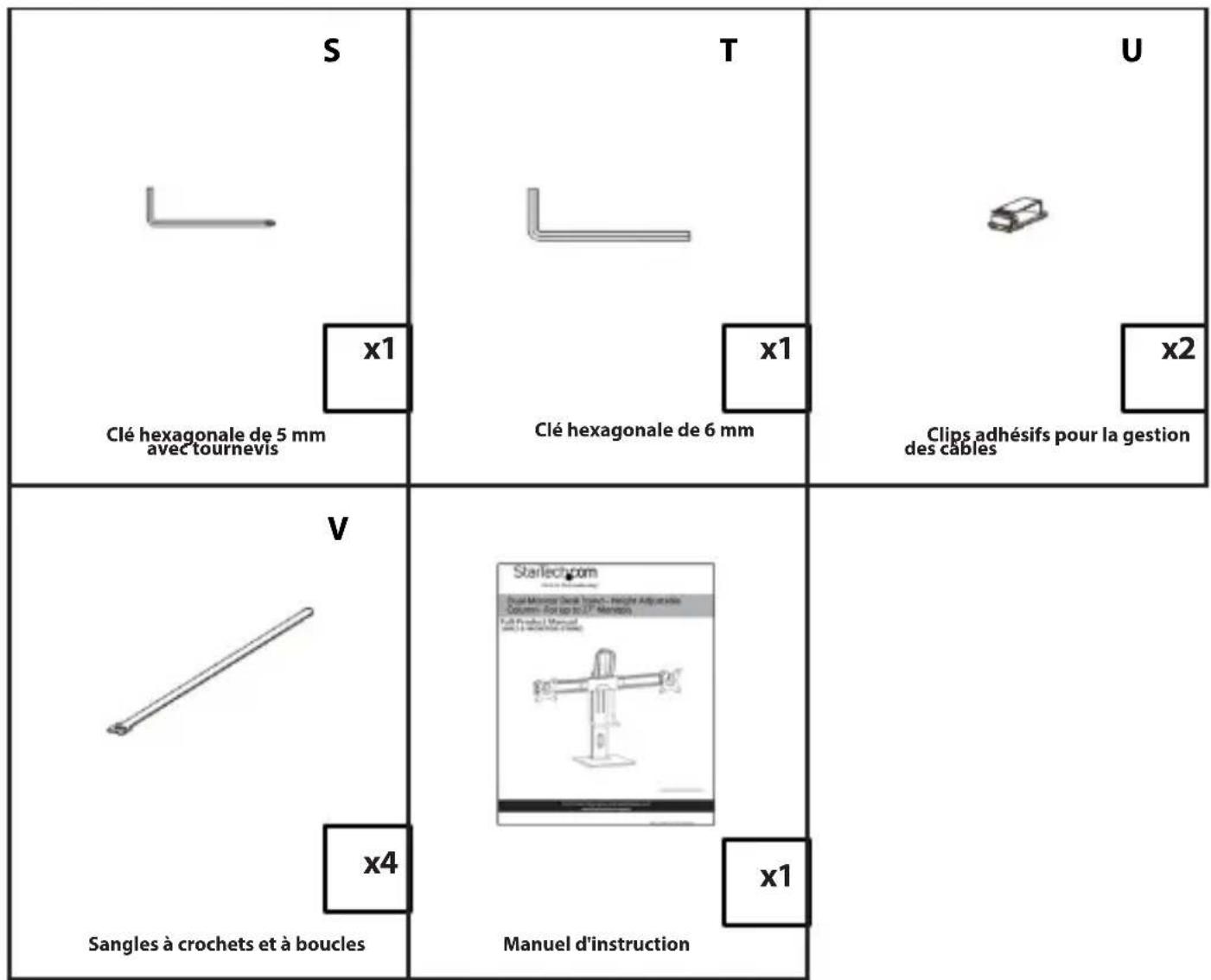 StarTech.com 2MC1SMONITORSTAND - Contenu de l'emballage - 2