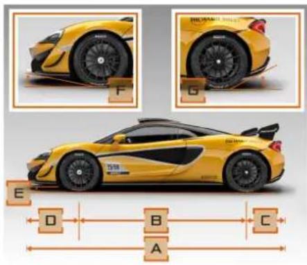 McLaren 620R (2020) - Dimensions du vehicule - 1