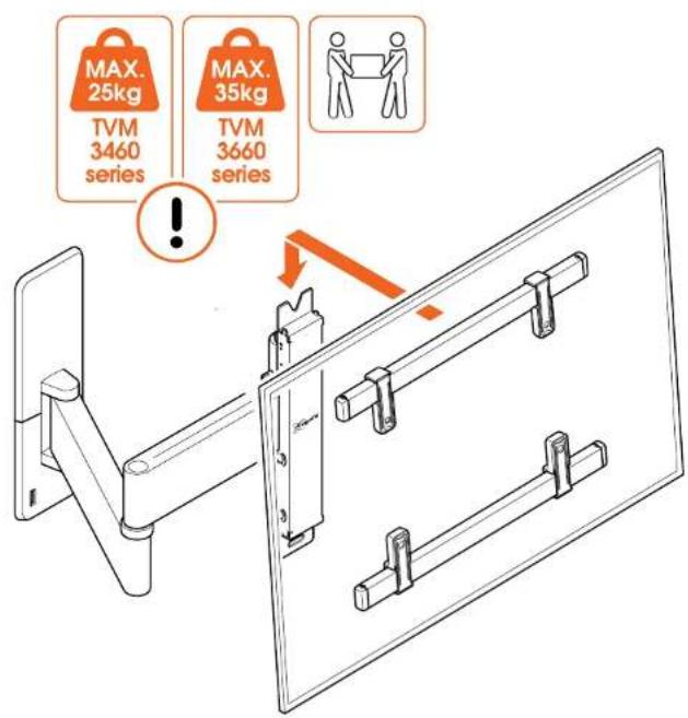 VOGELS TVM 3665 - Étape 3 : Fixer le téléviseur au support mural - 1