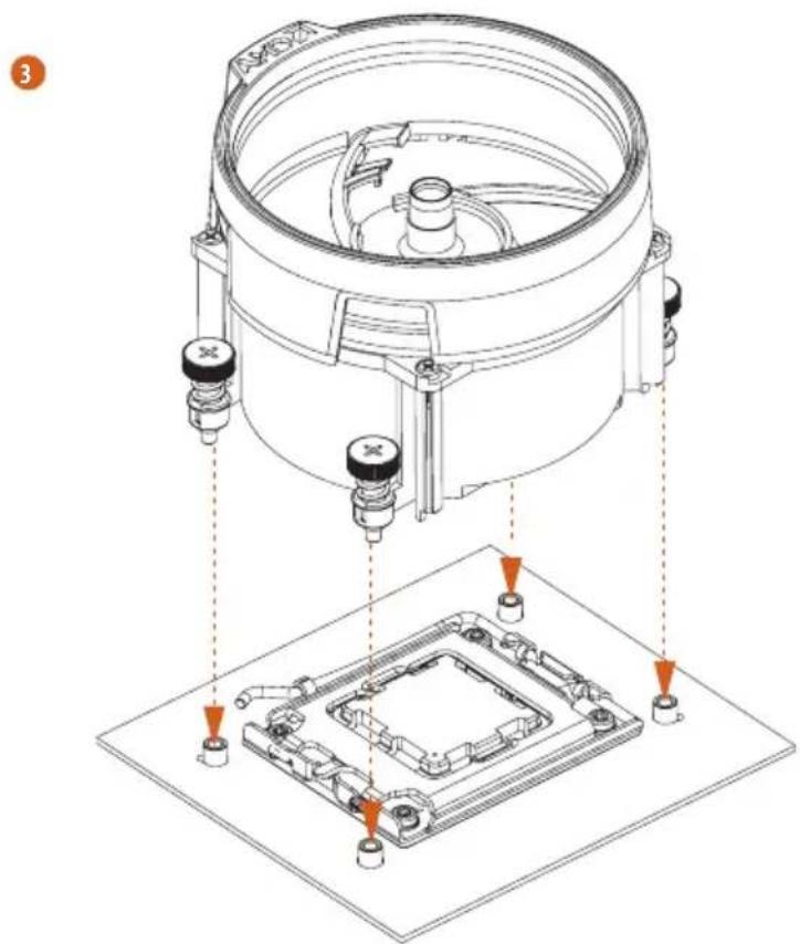 ASROCK B850 ProA WiFi - Installation du dispositif de refroidissement de l'unité centrale (Type 1) - 7