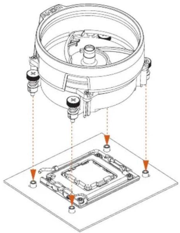 ASROCK B850 ProA WiFi - Installation du dispositif de refroidissement de l'unité centrale (Type 1) - 3