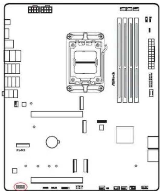 ASROCK B850 ProA WiFi - Embases et connecteurs de la carte mère - 13