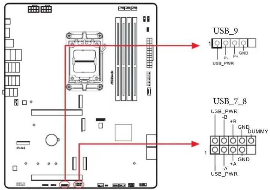 ASROCK B850 ProA WiFi - Embases et connecteurs de la carte mère - 9
