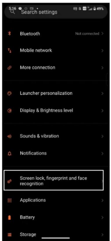 ASUS ROG Phone 9 - Configurer le déverrouillage par reconnaissance faciale à partir du menu des paramètres - 1