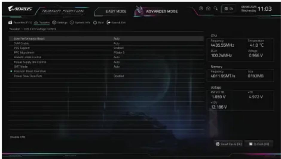 GIGABYTE X870I AORUS PRO ICE - Advanced CPU Settings - 1