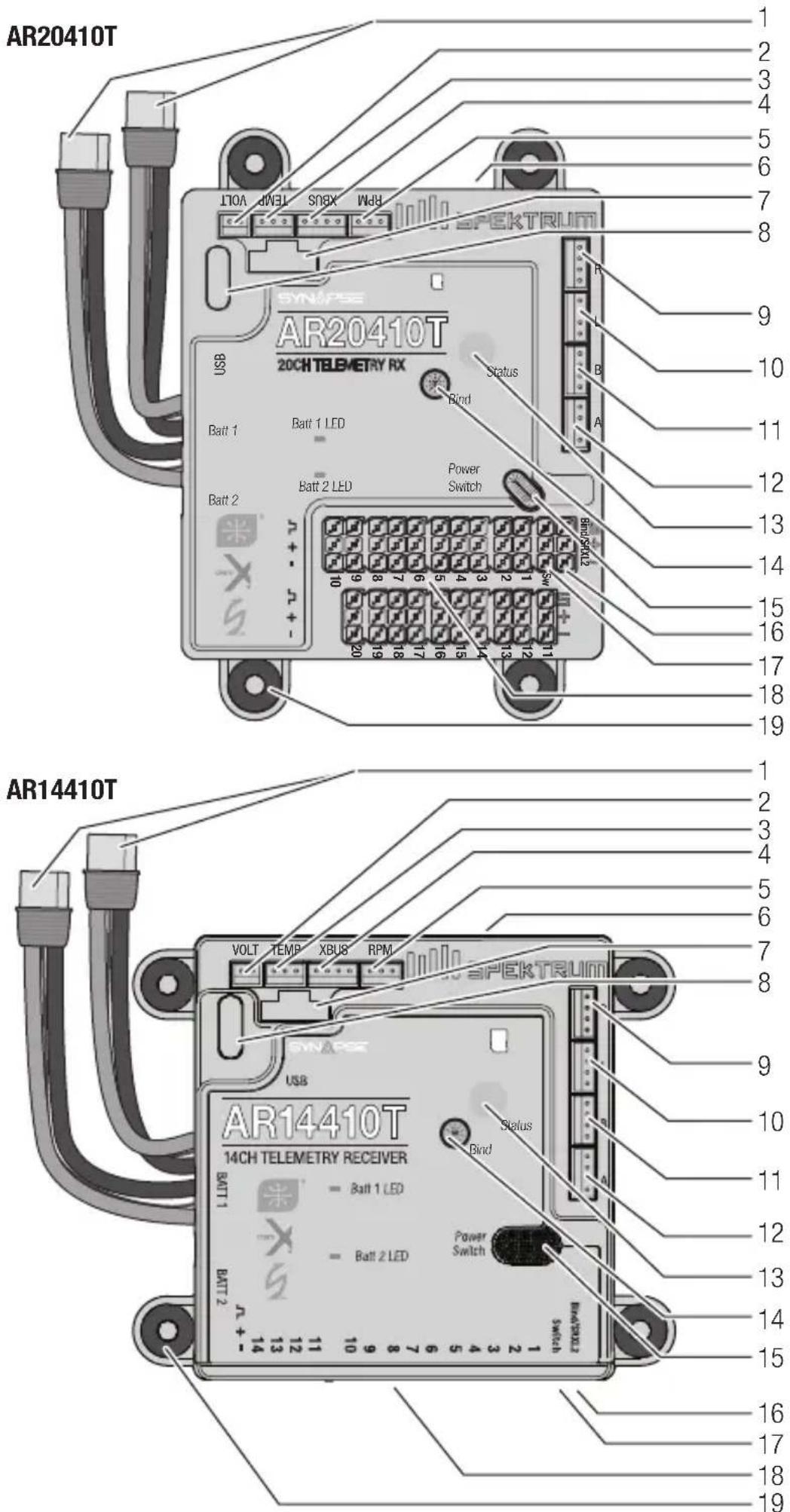 SPEKTRUM AR10410T - Schémas du récepteur - 1