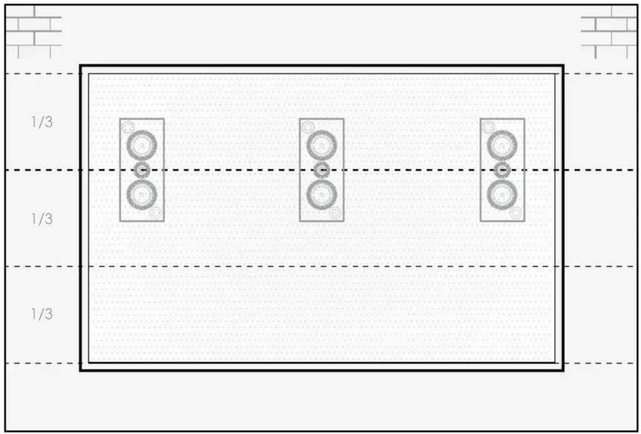 ELIPSON Prestige Facet 14F - 3b. Placement de l'enceinte PF14LCR avec un écran fixe ou une TV - 1