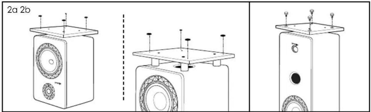 ELIPSON Prestige Facet 14F - 1b. Mounting the removable base on the subwoofer cabinet (PFSUB8, PFSUB10) - 1