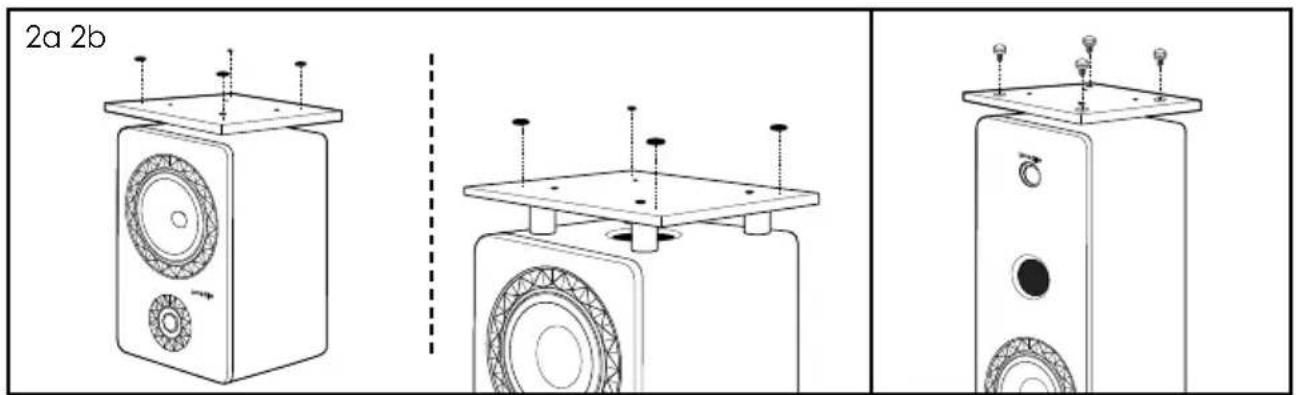 ELIPSON Prestige Facet 14F - 1b. Fixation du socle sur le caisson de masse (PFSUB8, PFSUB10) - 1
