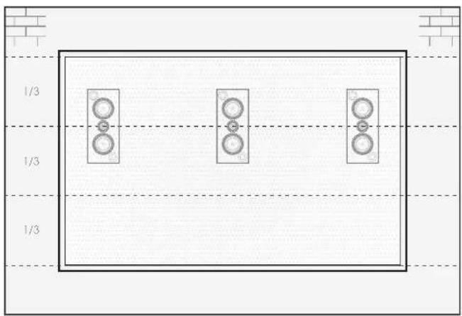 ELIPSON Prestige Facet PF 7SR - 3b. Placement de l'encelinte PF14LCR avec un écran fixe ou une TV - 1