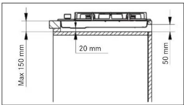 FRANKE FCH 604 3G TC - MNHIMMAJIbHbIE PA3MEPbl (MM) - 3
