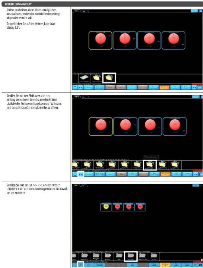 Turbosound PQ18B - Lake Preset Overlays und Anwendungshinweise - 4