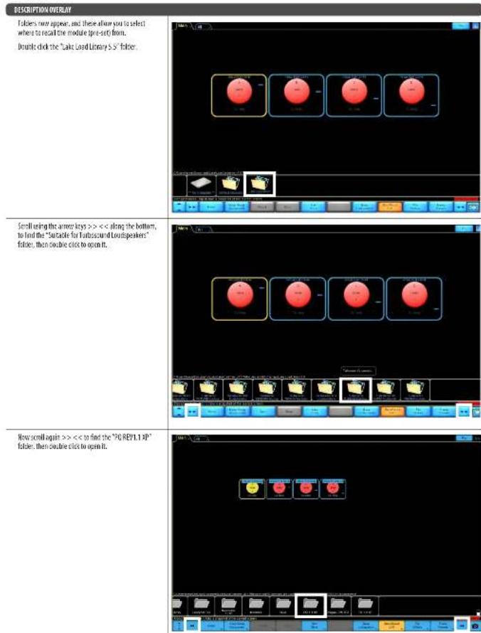 Turbosound PQ18B - Lake Preset Overlays and Application Notes - 2