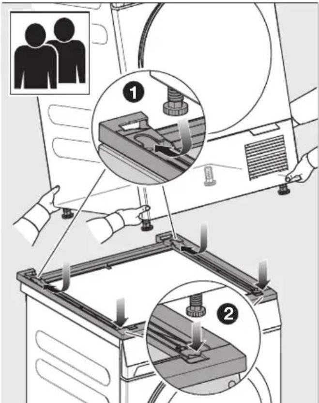 MIELE TEH795WP EcoSpeed - Montera torktumlaren på bygg-satsen for tvätt/tork-pelare - 1