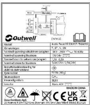 Outwell Arctic Frost 45 - TEKNISK INFORMASJON - 1