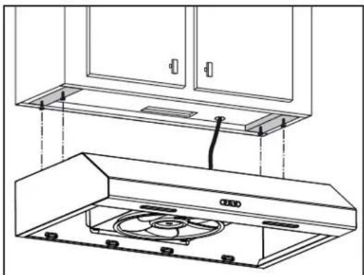 NuTone AHSL130WW - Installation de la hotte (installation standard) - 1