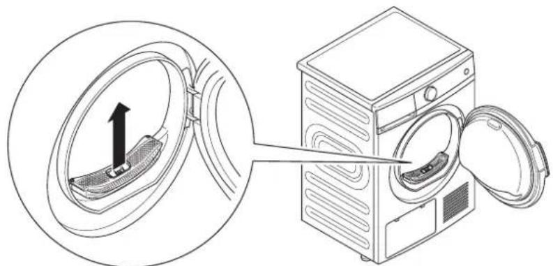Wisberg WBDR1400A38BNB - Pour nettoyer le filtre hublot : - 1