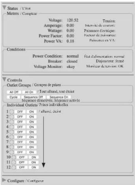 Panamax VT1512IP - États du moniteur de tension - 1