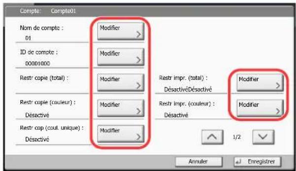 KYOCERA TASKalfa 7551ci - Entre les informations du compte. - 1