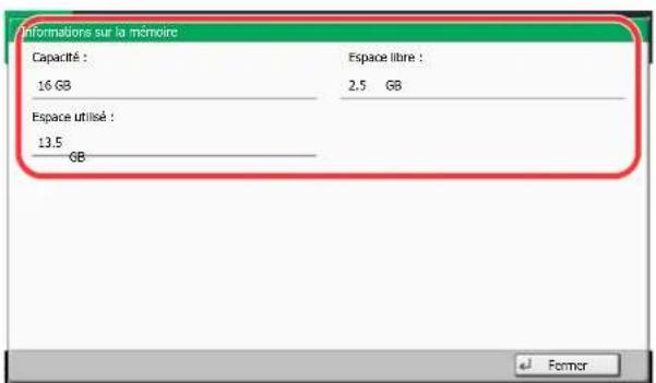 KYOCERA TASKalfa 7551ci - Vérifier les informations de la mémoire USB - 1