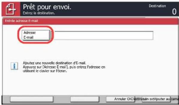 KYOCERA TASKalfa 7551ci - Entrer l'adresse e-mail de destination. - 1