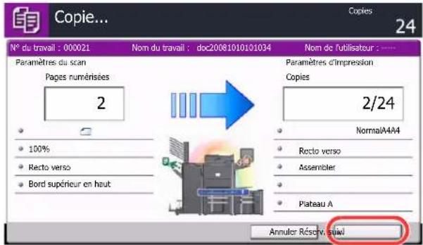 KYOCERA TASKalfa 7551ci - Appuyer sur [Reserv. suiv.]. - 1