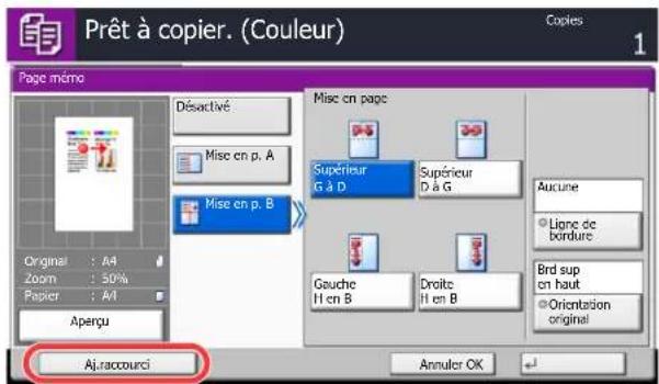 KYOCERA TASKalfa 7551ci - Ajout de raccourcis - 1