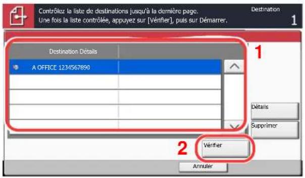 KYOCERA TASKalfa 7551ci - Écran de confirmation des destinations - 1