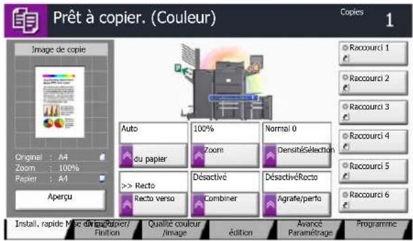 KYOCERA TASKalfa 7551ci - Placer les originaux dans la machine pour réserver la copie et configurer les paramétres de copie. - 1