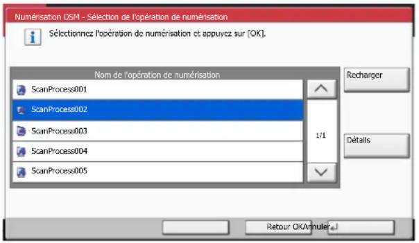 KYOCERA TASKalfa 7551ci - Sélectionner le processus de numérisation à utiliser et appuyer sur [OK]. - 1